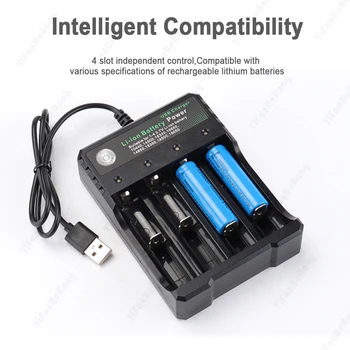 Литий-ионный Аккумулятор Smart USB 18650 с 4 Слотами Независимого Зарядного Устройства Портативная Зарядка 4,2 В 18500 16340 14500 Зарядных Устройств