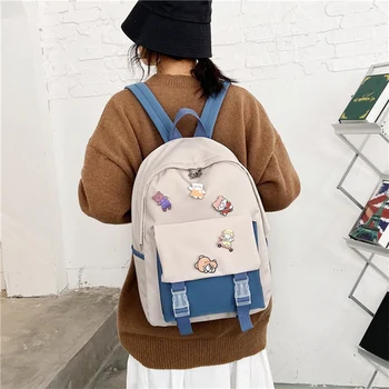 Многоцветные рюкзаки для женщин, мультяшные сумки для девочек, Корейский школьный ранец, летняя маленькая холщовая сумка через плечо, мини-рюкзак для путешествий
