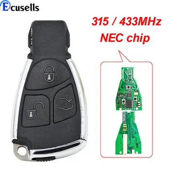 Модифицированный Дистанционный Ключ с 3 Кнопками 315 МГц/433 МГц С Лезвием NEC Chip HU64 Для Mercedes Benz B C E ML S CLK CL 1996-2005