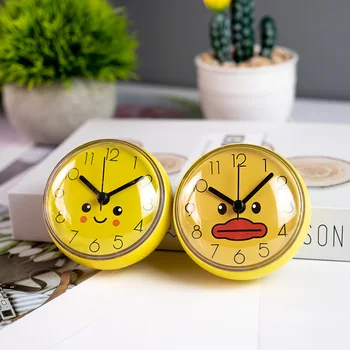Модные простые настенные часы с мини-присоской, водонепроницаемые часы для ванной, кухонные часы, маленькие кварцевые часы, настольные часы 7 см