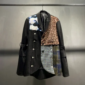 Модный дизайн блейзера высокого качества 2024, мужской пиджак в клетку, повседневная весенняя оригинальная одежда, Стильная элегантная