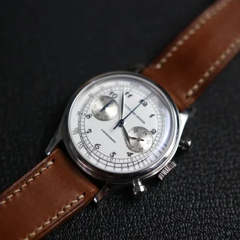 Мужские многофункциональные кварцевые часы Vk64 с хронографом из нержавеющей стали и сапфира 38 мм, винтажное платье пилота, кварцевые часы