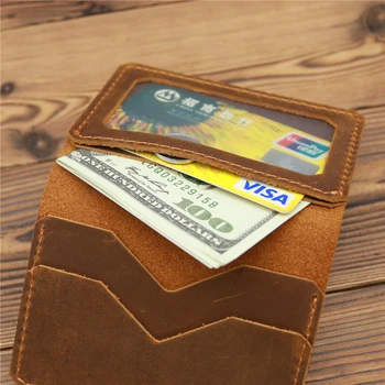 Мужской кожаный бумажник с гравировкой, удостоверение личности, держатель для кредитных карт, портмоне, деловой тонкий футляр для денег, мультикарточка, маленький держатель для карт