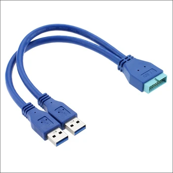 Настольная материнская плата USB сзади к шасси спереди кабель-адаптер 3.0 25 см 20P двухпортовый кабель расширения