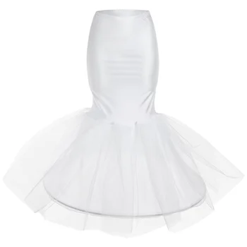 Нижняя юбка с рыбьим хвостом, Белая Нижняя юбка длиной до пола, Кринолин для невесты, Свадебное платье для новобрачных.