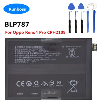 Новый Оригинальный аккумулятор мобильного телефона BLP787 емкостью 4000 мАч для Oppo Reno 4 Reno4 Pro CPH2109