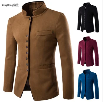 Осень 2018, мужские китайские костюмы, куртки, блейзер Для качественных блейзеров, Приталенное хлопковое пальто, костюм Homme clothing