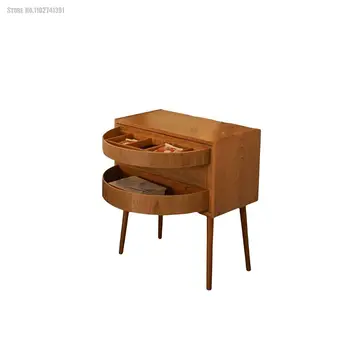 Откидные тумбочки Художественная прикроватная тумбочка Мебель для дома в стиле Ретро С двойным выдвижным ящиком Шкаф для хранения Ночной столик