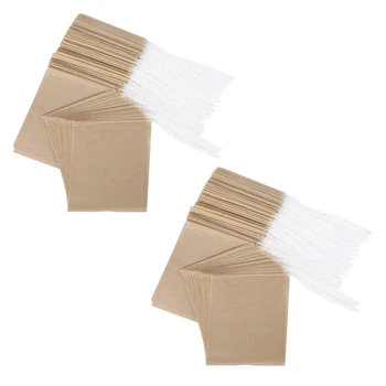 Пакетики для чая 600ШТ, одноразовый бумажный пакетик для чая с завязками, безопасная небеленая бумага с сильным проникновением