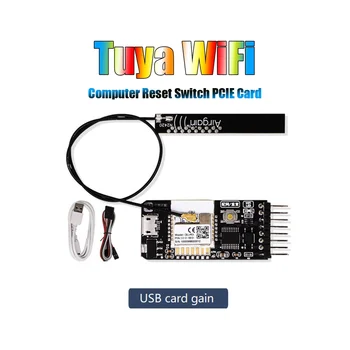 Переключатель сброса питания компьютера Tuya PCIE Card WiFi + Антенна для Настольного компьютера APP Control для Google Home, Echo, Siri