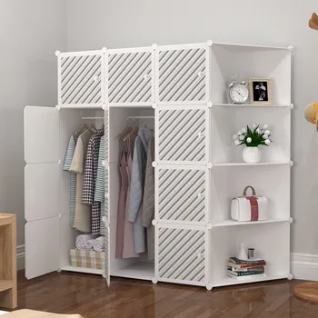 * Пластиковый шкаф Простой шкаф для одежды Мебель для гардероба Портативные Вертикальные шкафы для экономии места Складной шкаф для одежды Спальня