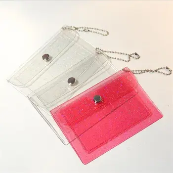Прозрачный водонепроницаемый футляр для карт из ПВХ, модный 2-битный держатель для карт, сумка для кредитных карт.