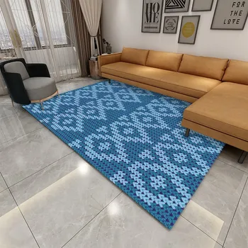 Прямоугольный ковер для гостиной из вельветового флиса Reese, прикроватный коврик, мозаичный узор в марокканском стиле с алмазной текстурой, мягкие коврики для декора