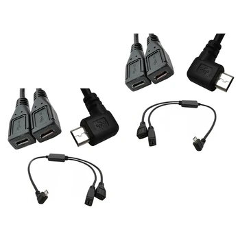 Разветвитель и кабель Micro USB, 5-контактный Разъем на 2 Розетки, Слева Направо, , Шнур передачи данных 2 в 1, Половина 30-сантиметрового адаптера Dropship