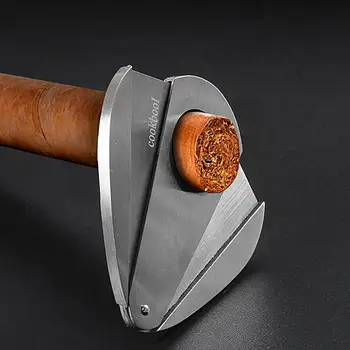Резак для сигар из нержавеющей стали в форме капли воды с коронной заточкой, многофункциональные пружинные кусачки для сигар, ножницы для большинства сигар
