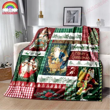 Рождественское фланелевое одеяло, Веселого Рождества, Мягкое подарочное одеяло, украшение для дома, одеяло для дивана, Постельное белье для гостиной, Легкое