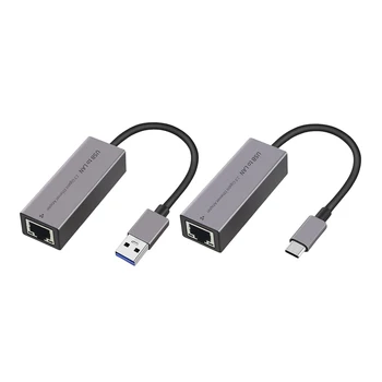 Сетевая карта Type-C / USB3.0 К RJ45 2,5 G 2500 Мбит/с USB-Адаптер Gigabit Ethernet Бесплатно Подключи и Играй для настольных ПК Ноутбука