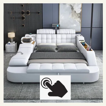 Современная дизайнерская мебель для спальни, спальные гарнитуры, каркас кровати, многофункциональная электрическая массажная кровать
