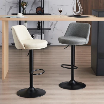 Современные вращающиеся барные стулья для кухонной стойки, роскошные барные стулья из искусственной кожи с регулируемой высотой, обеденные стулья, барная мебель