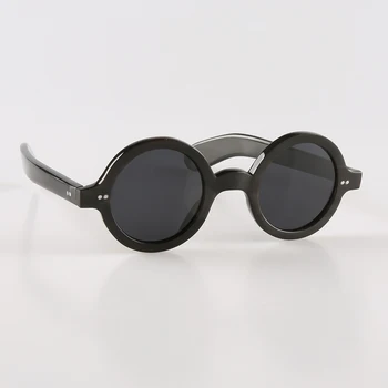 Солнцезащитные очки Для женщин И мужчин, Круглые Поляризованные очки ручной работы из рога Буйвола, Уникальные очки в стиле ретро, Роскошные Очки
