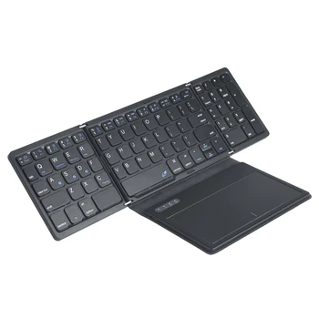 Ультратонкая беспроводная клавиатура, складывающаяся в четыре раза, с большой сенсорной панелью, клавиатура BT, планшет, Бесшумная мини-клавиатура для компьютера, ноутбука.