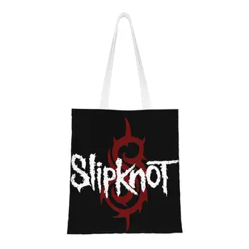 Хэви-метал рок-группа Slipknots Сумка для покупок из бакалейных товаров Холщовая сумка для покупок через плечо Большая вместительная прочная сумка