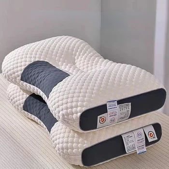 Шейная ортопедическая подушка для шеи, помогающая заснуть и защищающая шею, массажная подушка из домашнего соевого волокна с сердцевиной