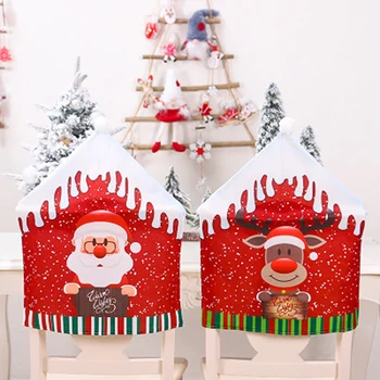 Шляпа Санта-Клауса, чехол для стула, Рождественские украшения для дома, Чехлы для столов и стульев, Рождественские украшения для вечеринок, рождественские подарки 2024 г.