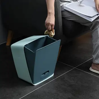 Ящик для мусора Ножная педаль для мусора Открывающаяся на 30 ° Небьющееся хранилище для мусора Кухня Ванная Комната Мусорное ведро Кухонные принадлежности